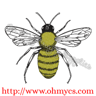 Sketchy Bee Embroidery Design