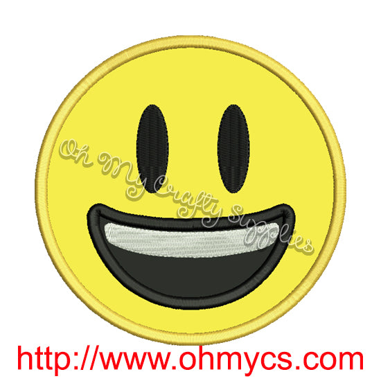 Smiley Emoji Applique Design