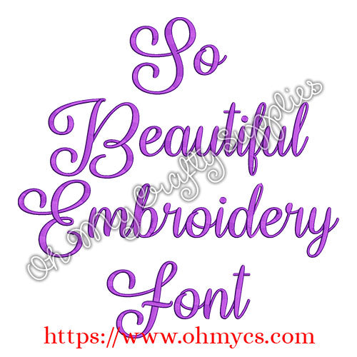 So Beautiful Embroidery Font (BX Included)