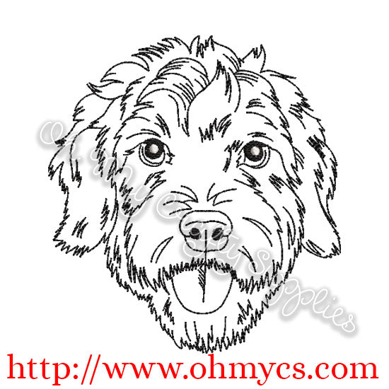 Sketch Labradoodle Embroidery Design