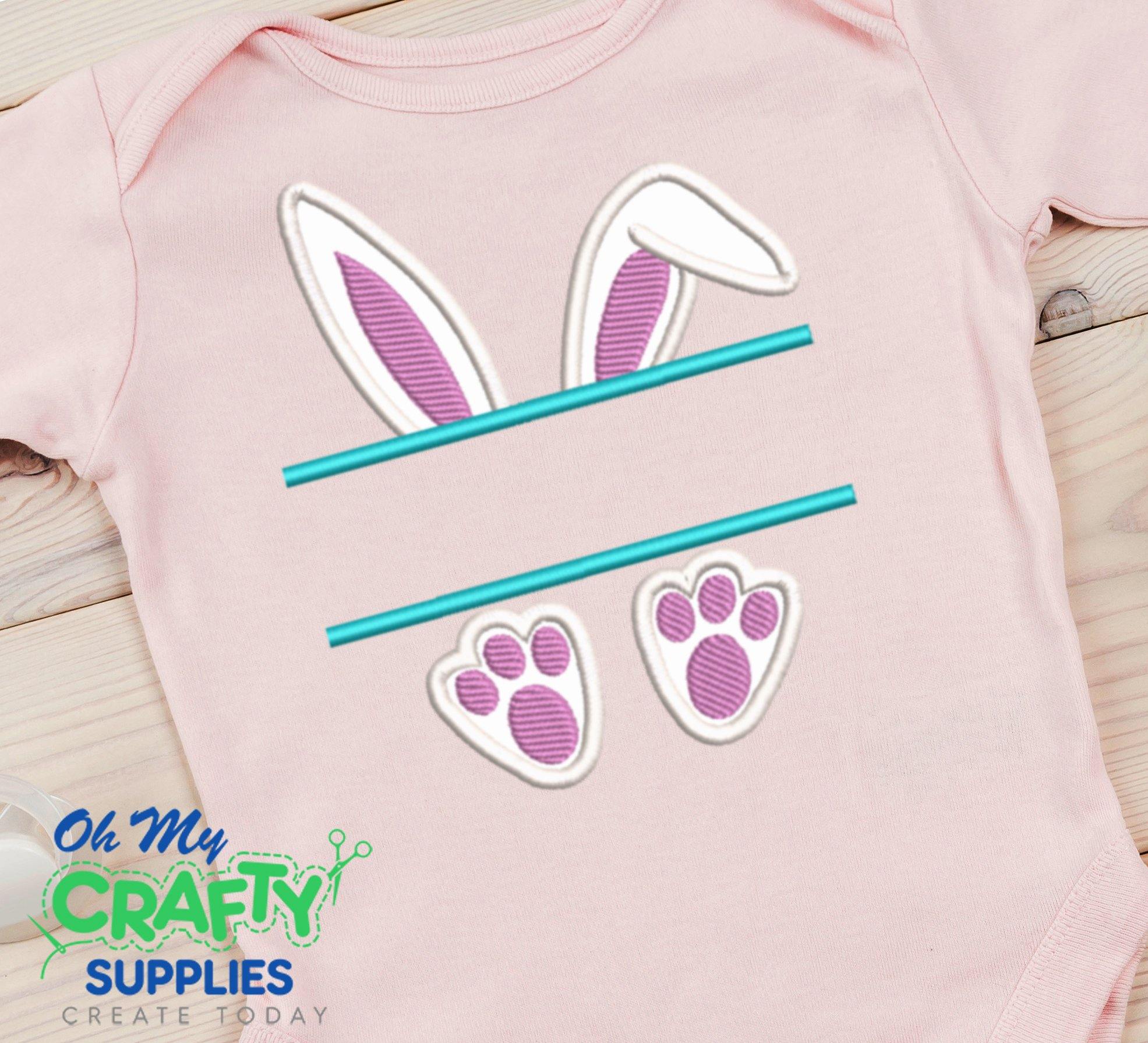 Bunny Split Applique Design - Oh My Crafty Supplies Inc.
