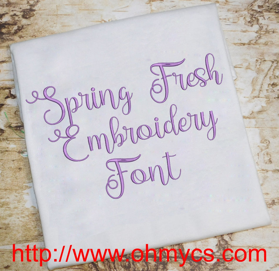 Spring Fresh Embroidery Font (BX Included)