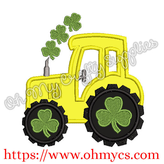 St. Patrick's Day Tractor Applique Design