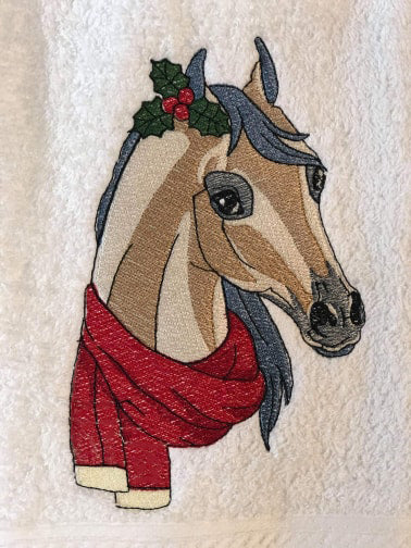 Christmas Pony Embroidery Design