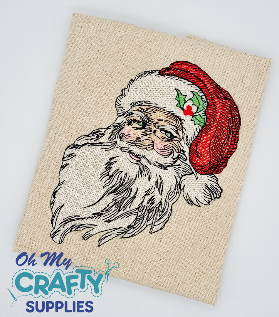 Classic Colorful Santa Face Embroidery Design