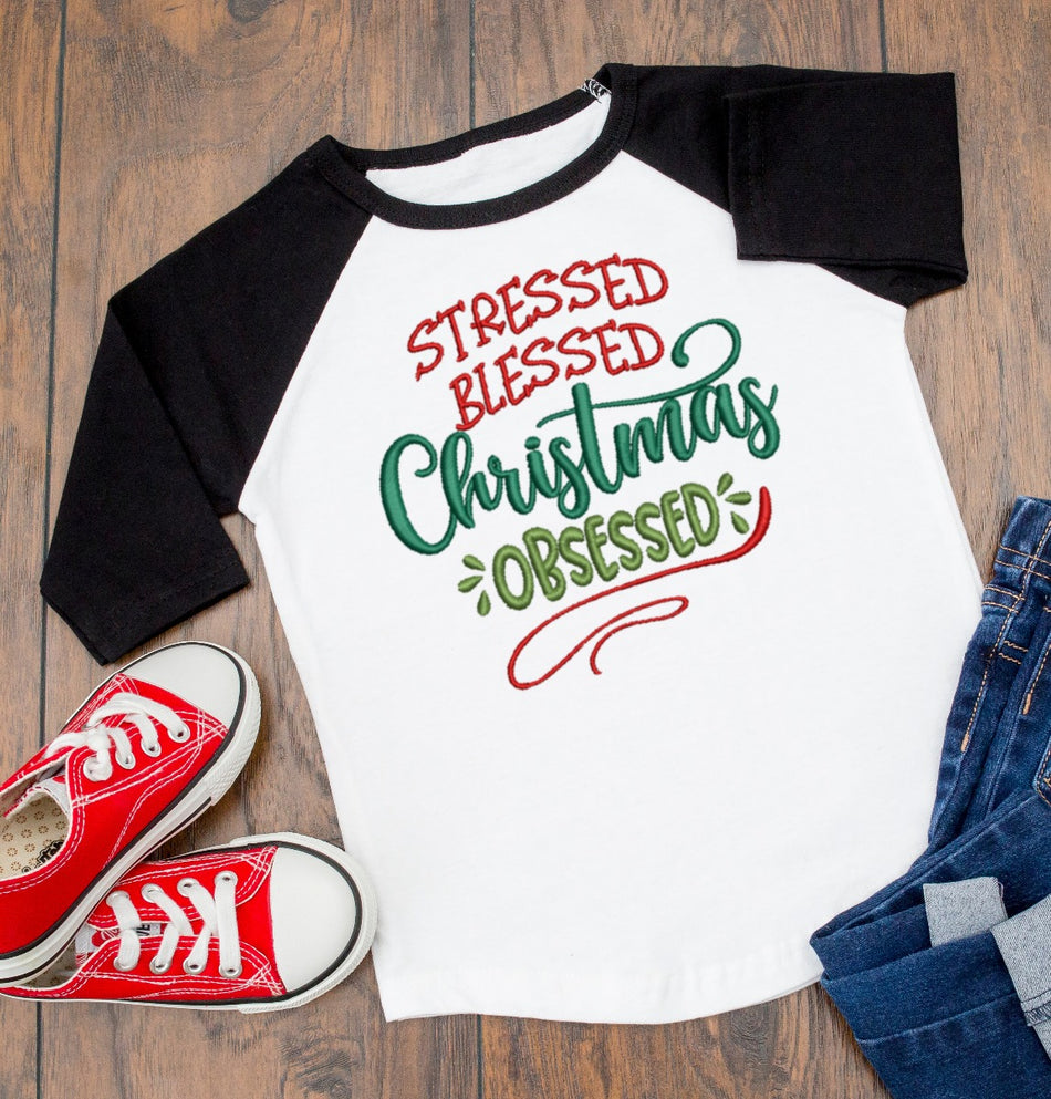 Stressed Blessed Christmas 2.0 Embroidery Design