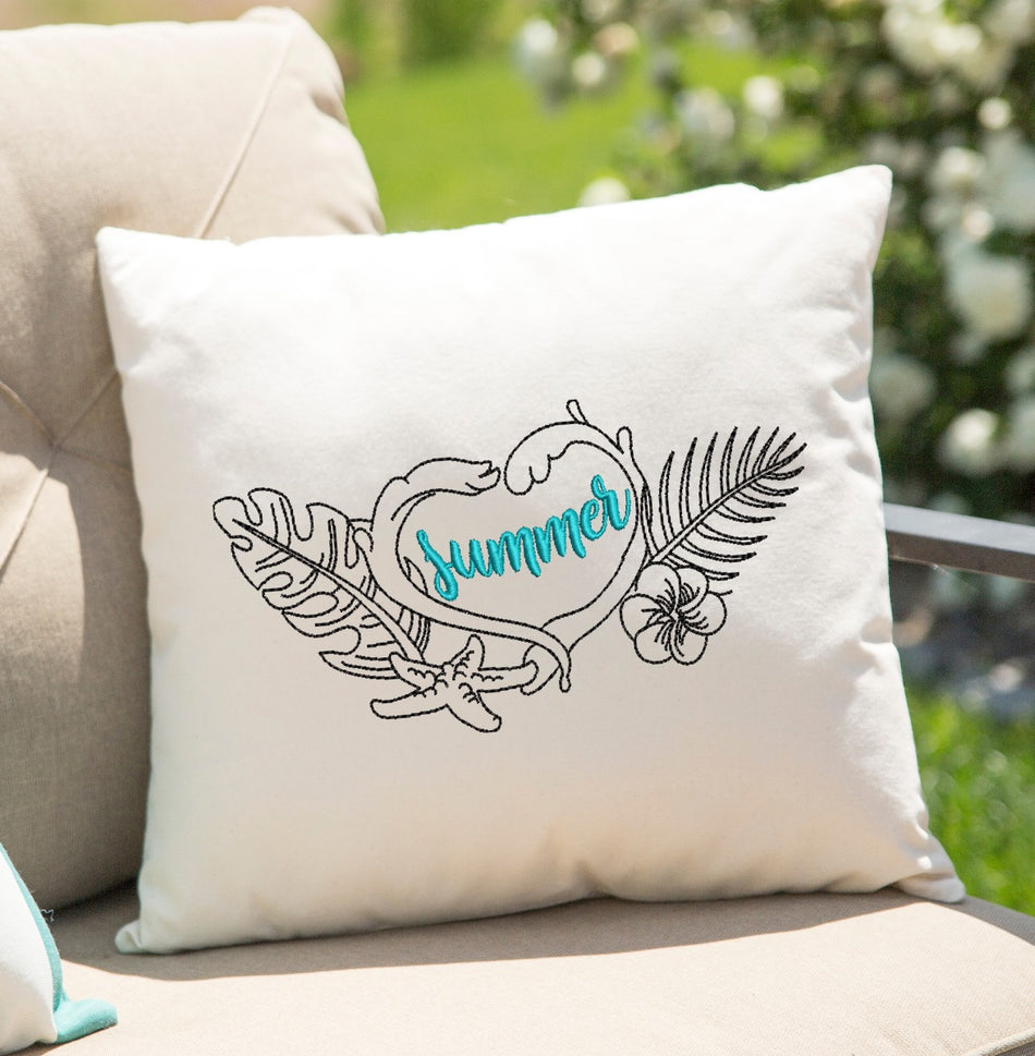 Summer Love Drawing embroidery Design