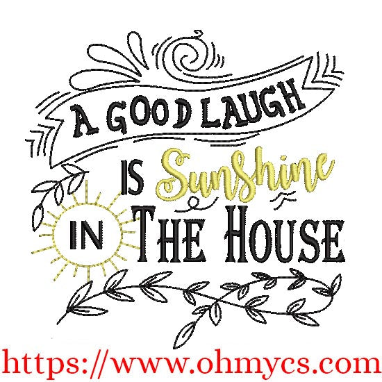 Sunshine In The House Embroidery Design