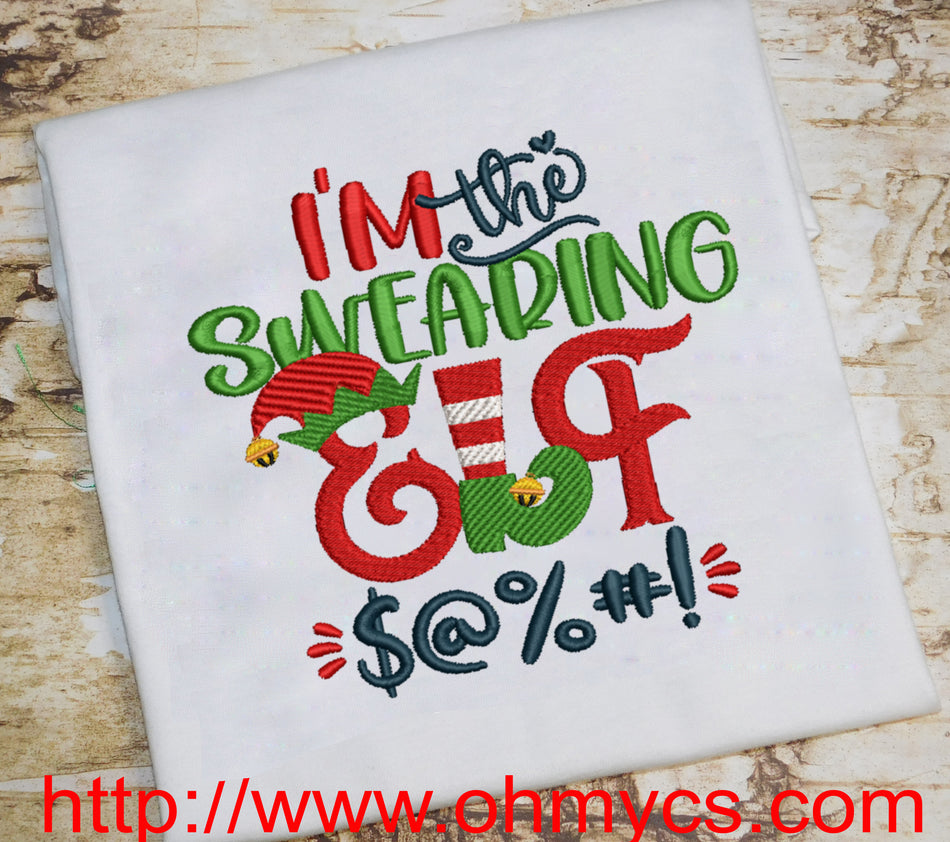 Swearing Elf Embroidery Design