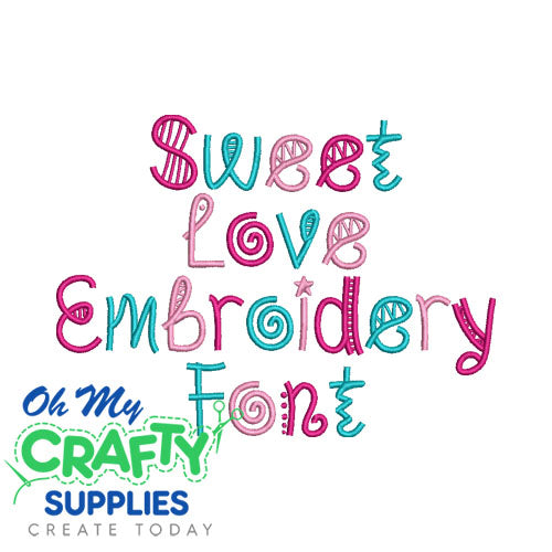 Sweet Love Embroidery Font (BX Included)