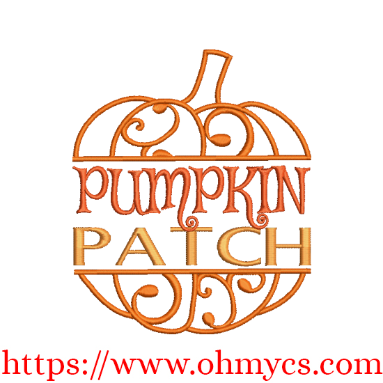 Pumpkin Patch Swirl Embroidery Design