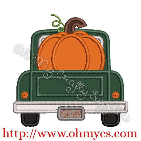 Tailgate Pumpkin Truck Applique Design