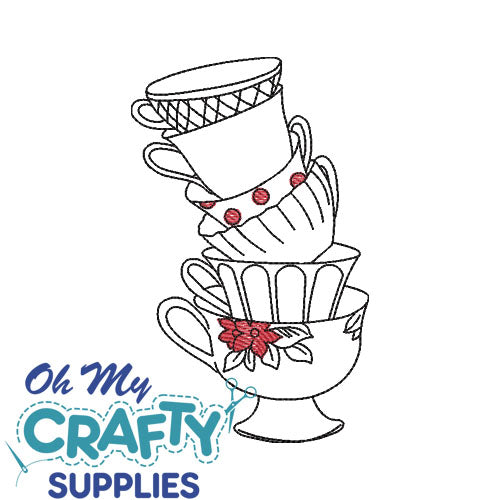 Sketch Tea Cup 51422 Embroidery Design