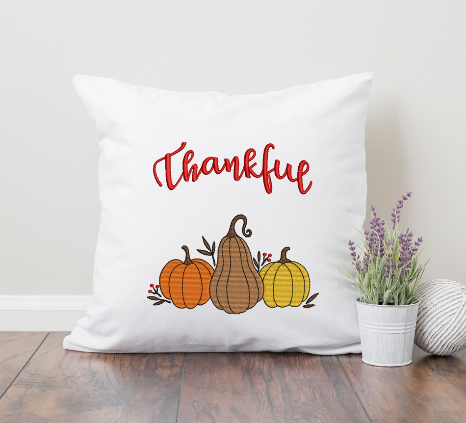 Thankful Pumpkin Trio Embroidery Design