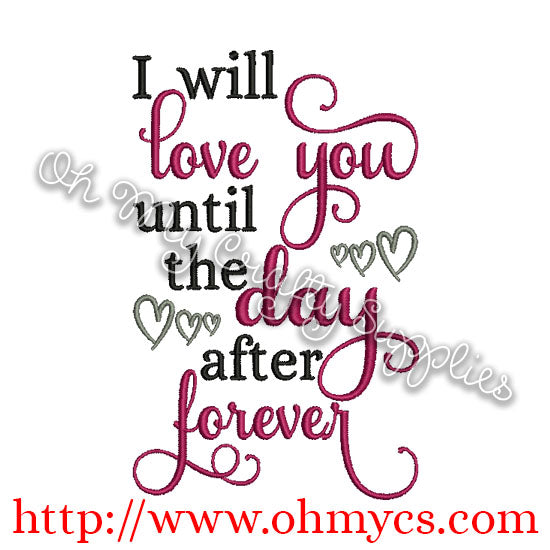 The Day After Forever Embroidery Design