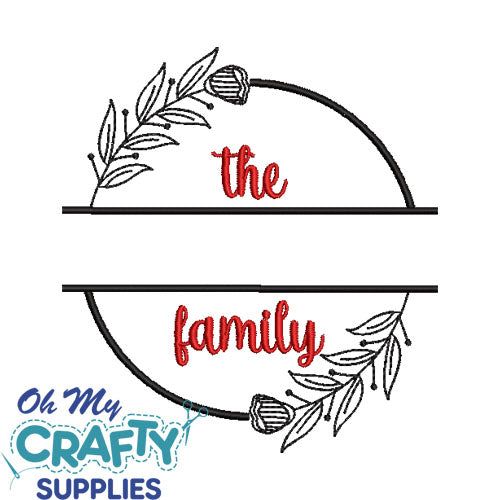 The Family Monogram Frame Embroidery Design