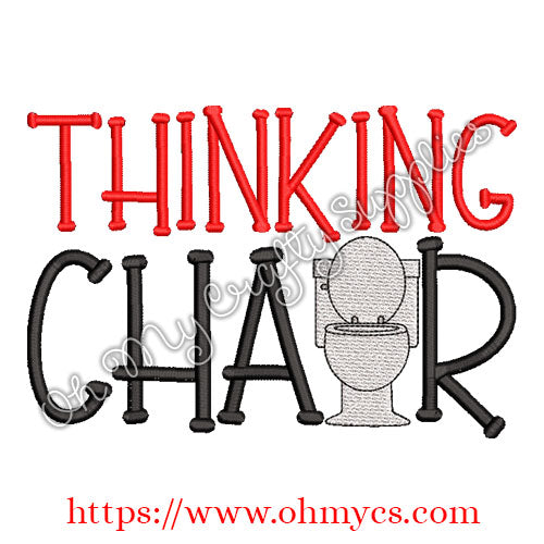 Thinkng Chair Embroidery Design