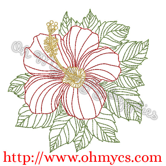 Henna Tropical Flower Embroidery Design