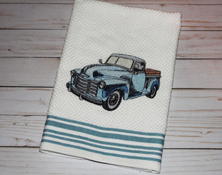 Another Vintage Solid Stitch Truck Embroidery Design