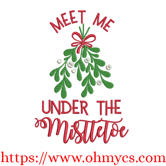 Meet Under the Mistletoe Embroidery Design