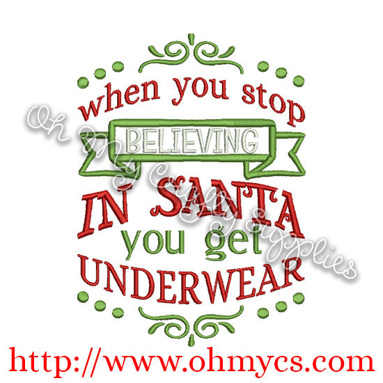 Underwear Christmas Embroidery Design