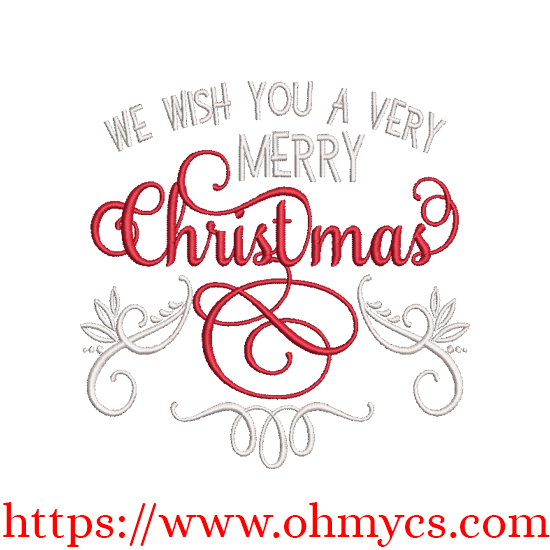 Very Merry Christmas Embroidery Design