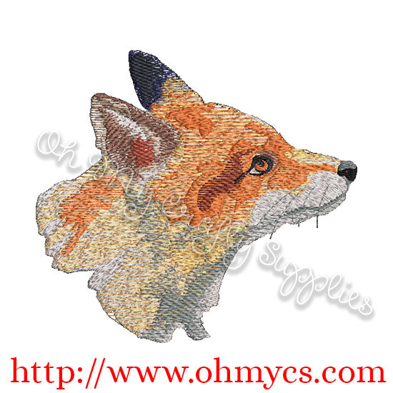 Watercolor Fox Embroidery Design