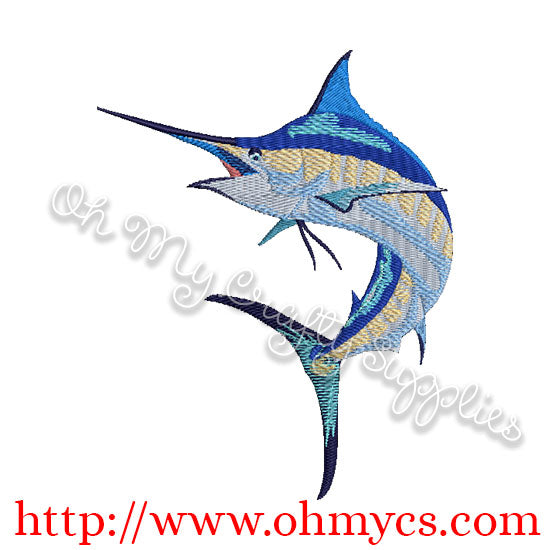 Watercolor Marlin Embroidery Design