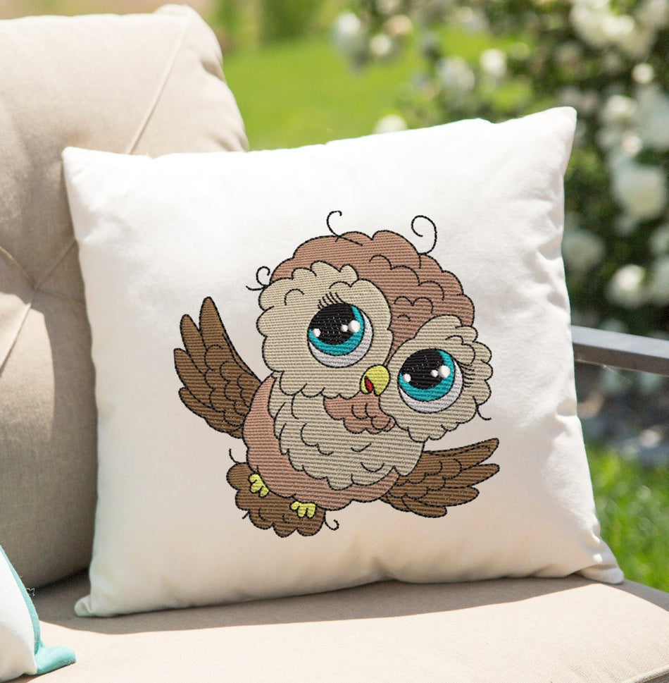 Watercolor Owl Embroidery Design
