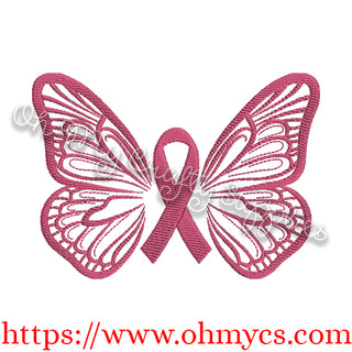 Watercolor Hope Butterfly Awareness Ribbon Embroidery Design