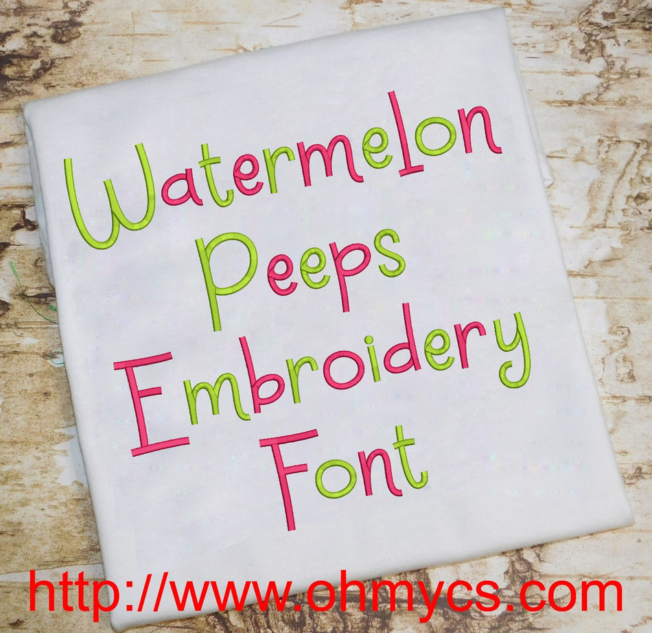 Watermelon Peeps Embroidery Font (BX Included)