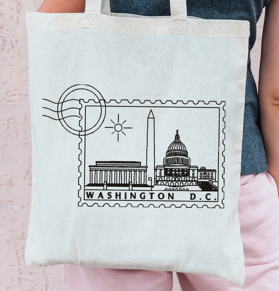 Washington DC Stamp Embroidery Design