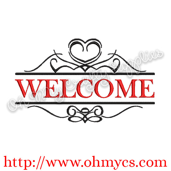 Welcome Frame Embroidery Design