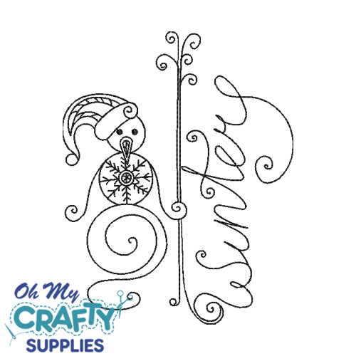 Winter Snowman Embroidery Design