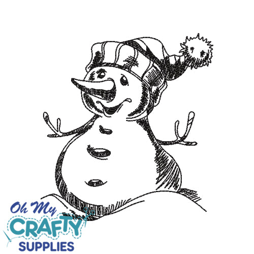 Sketch Snowman 92321 Embroidery Design
