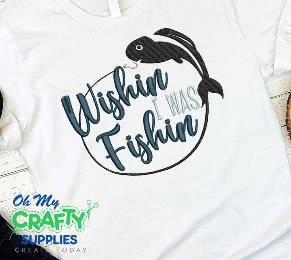 Wishin Fishin Embroidery Design - Oh My Crafty Supplies Inc.