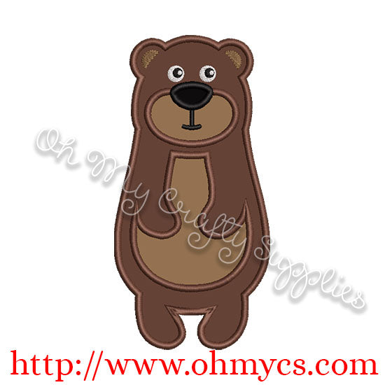 Woodland Bear Applique Design