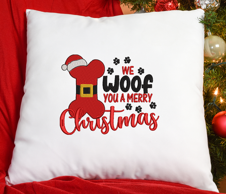 We Woof Christmas Embroidery Design - Oh My Crafty Supplies Inc.