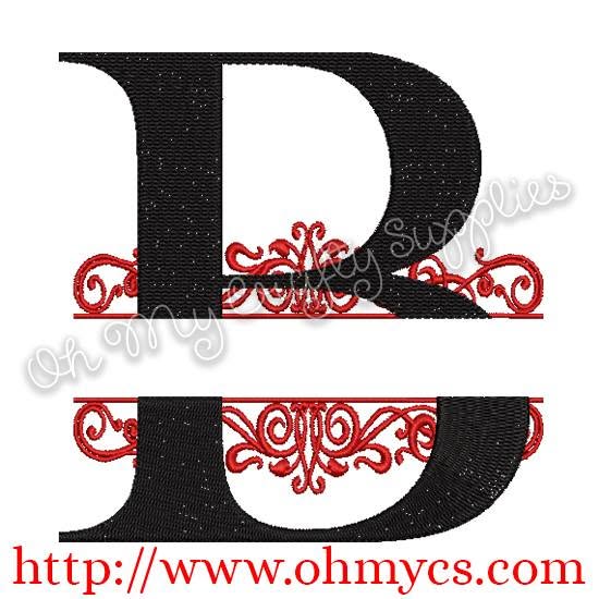 A-Z Split Letter Embroidery Design Set - Image 2