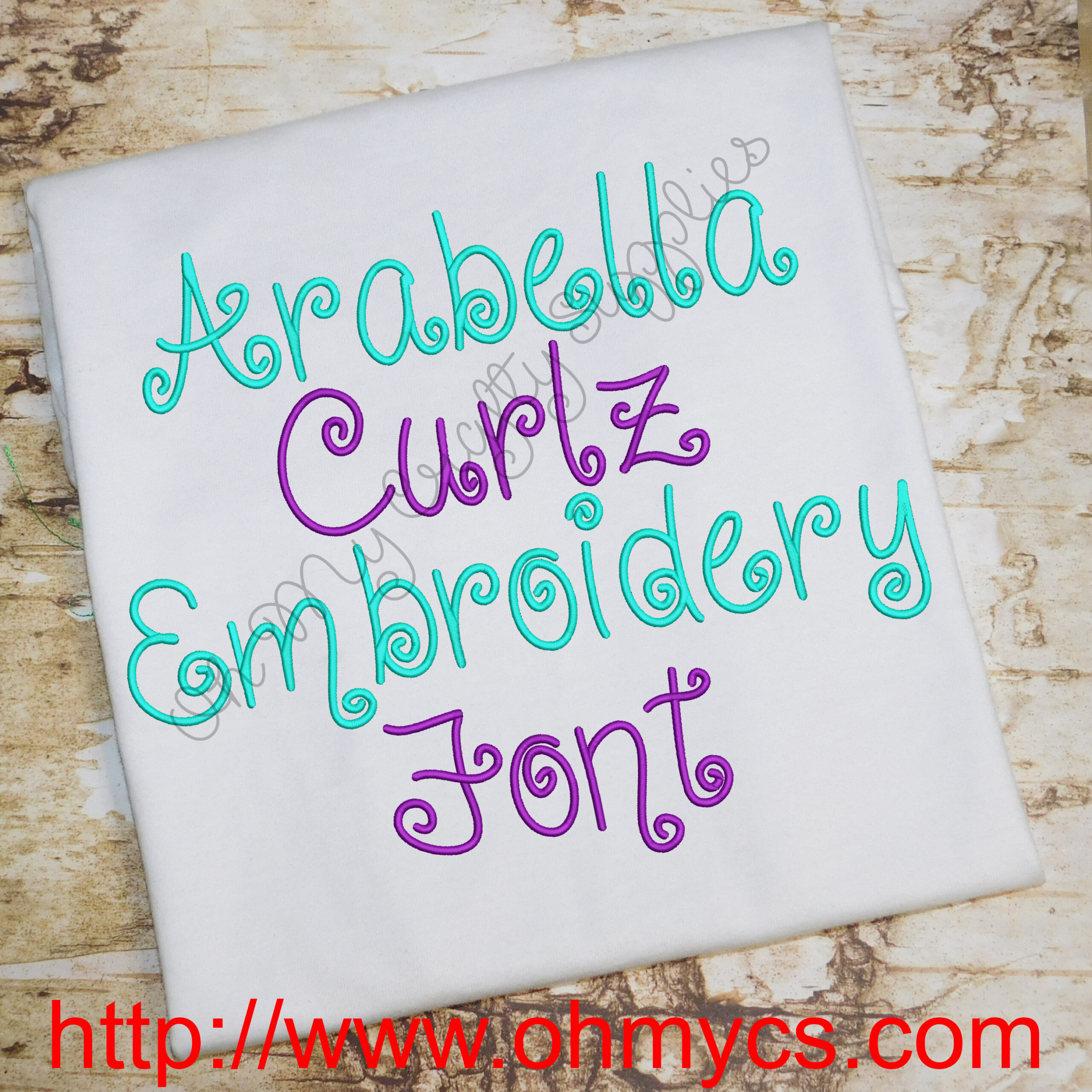 Arabella Curlz Embroidery Font (BX Included) - Image 3