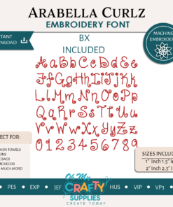 Alternative view of Arabella Curlz Embroidery Font (BX Included)