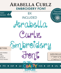Arabella Curlz Embroidery Font (BX Included)