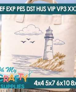Lighthouse by the Sea Sketch 427 Embroidery Design