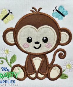 Cute Monkey 24 Applique Embroidery Design
