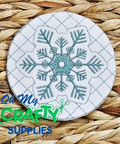 Snowflake Mug Rug Embroidery Design