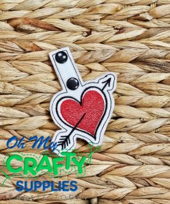 Heart Key Fob Embroidery Design (KFC)