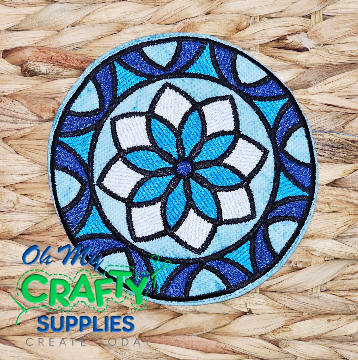 Stain Glass Mug Rug Embroidery Design (MRP)