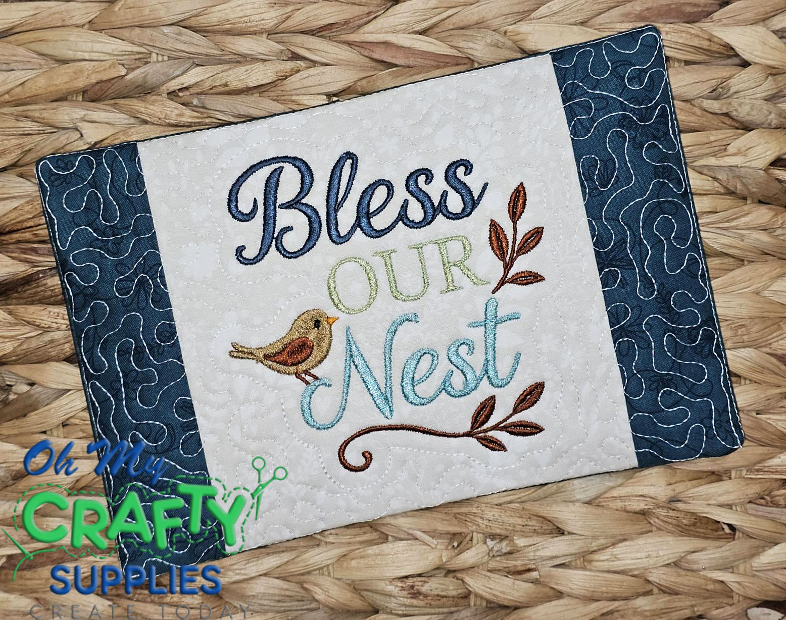 Our Nest Mug Rug Embroidery Design (REV)