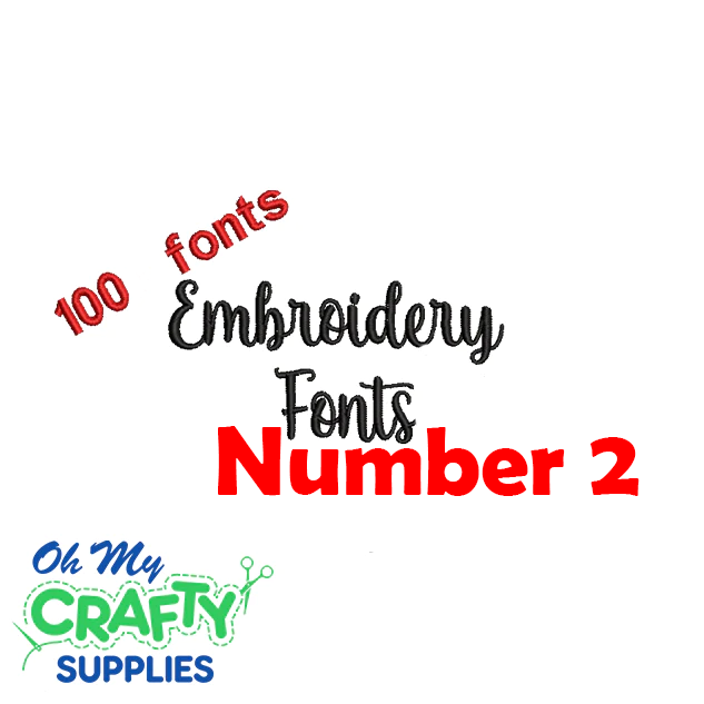 100 #2 Embroidery Fonts