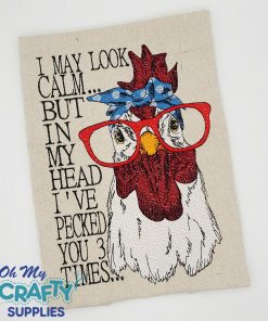 Pecked You 3 Times Embroidery Design